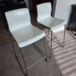 Modern White Counter-Height Bar Stools (Set of 2 Available)
