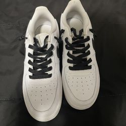 Black and white nike air force’s 