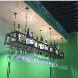 ceiling wine glass rack