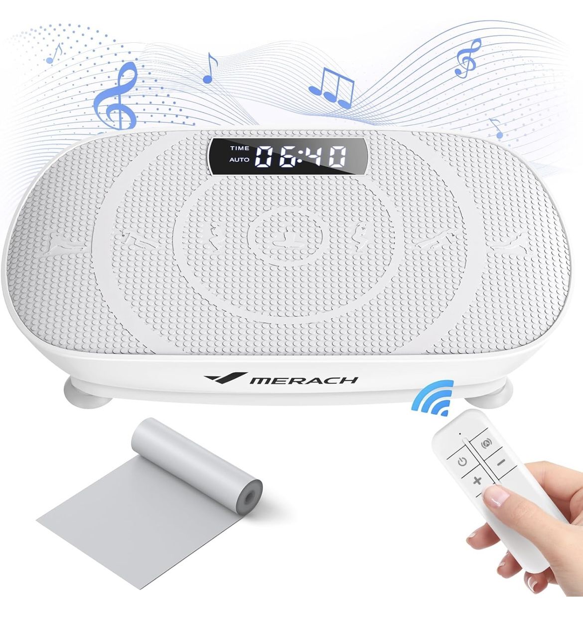 MERACH Vibration Plate Exercise Machine, Whole Body Workout Equipment for Women, Bluetooth and Silicone Pedal, Vibration Plate with Auto Mode, Vibrate