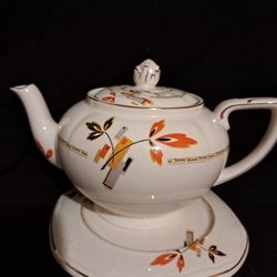Alfred Meakin England Tea Kettle And Coaster Dish
