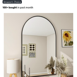 26"x38" Arch Bathroom Mirror, Wall Mounted Vanity Metal Frame Mirror for Bedroom, Entryway, Living Room, Black