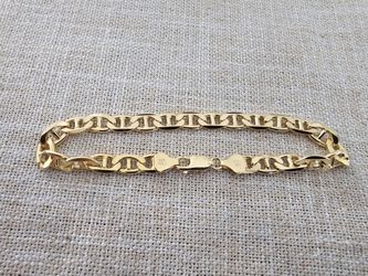 925 Sterling Silver Bracelet 18k Gold Plated 9 inches