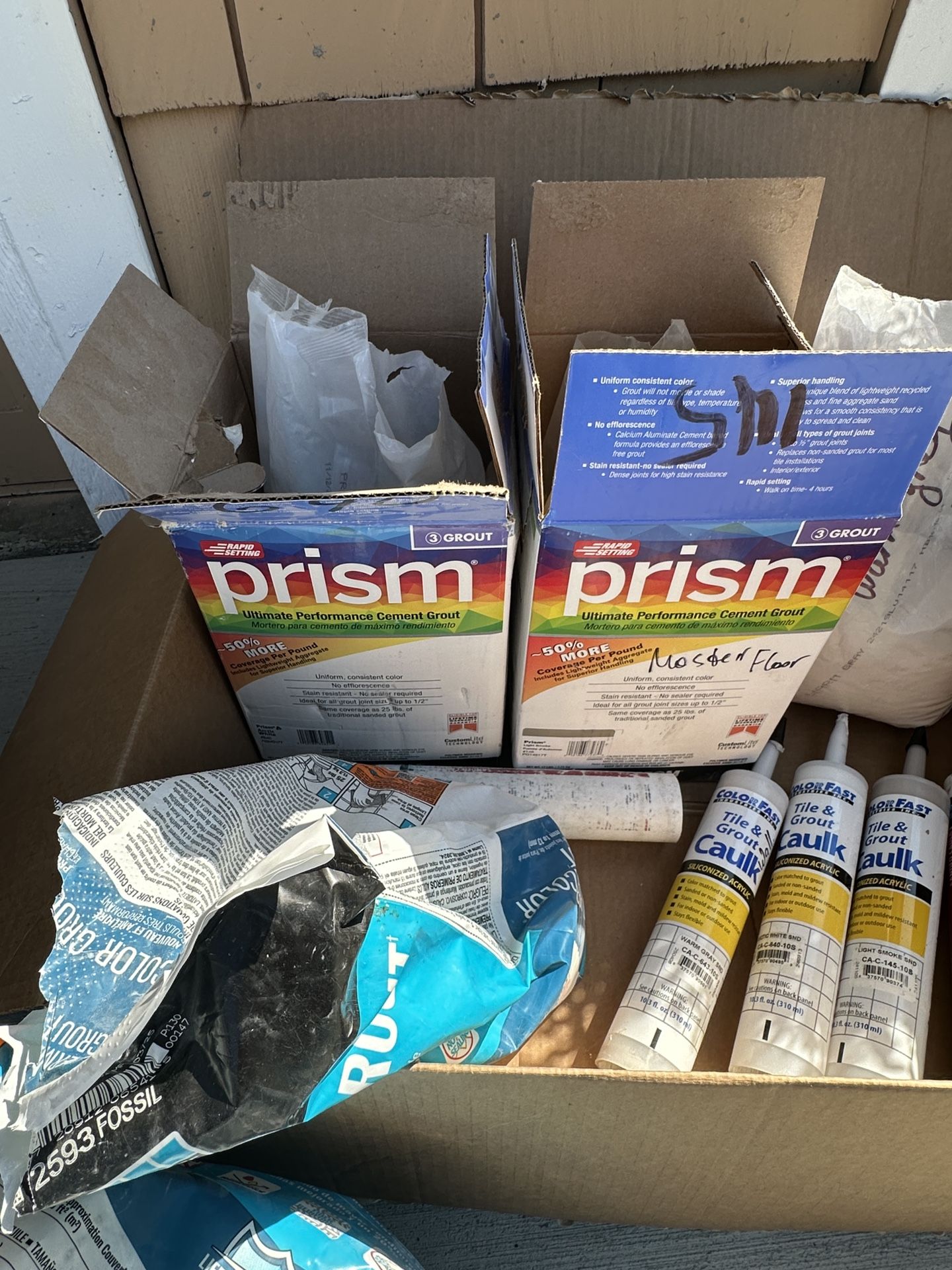 Various Grout   Tubes and Bags