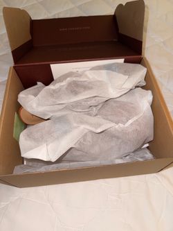 New Torgeis denim and tan wedge sandals