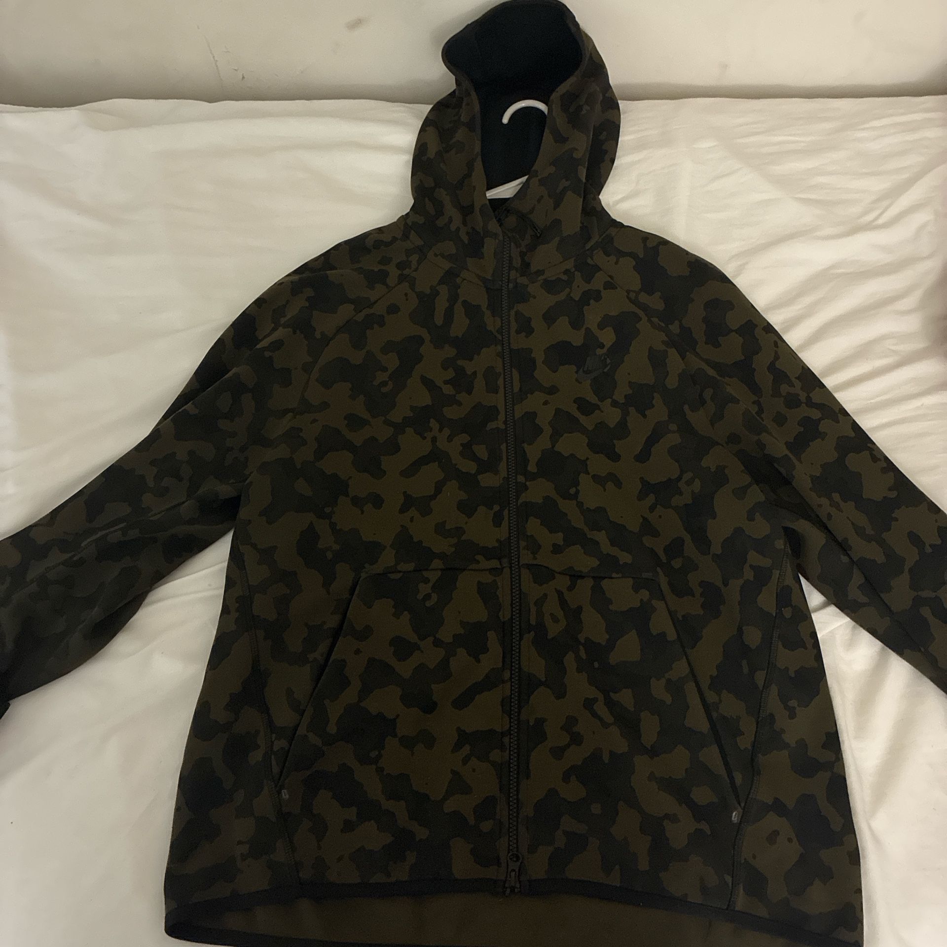 Green And black camo Nike Tech Hoodie