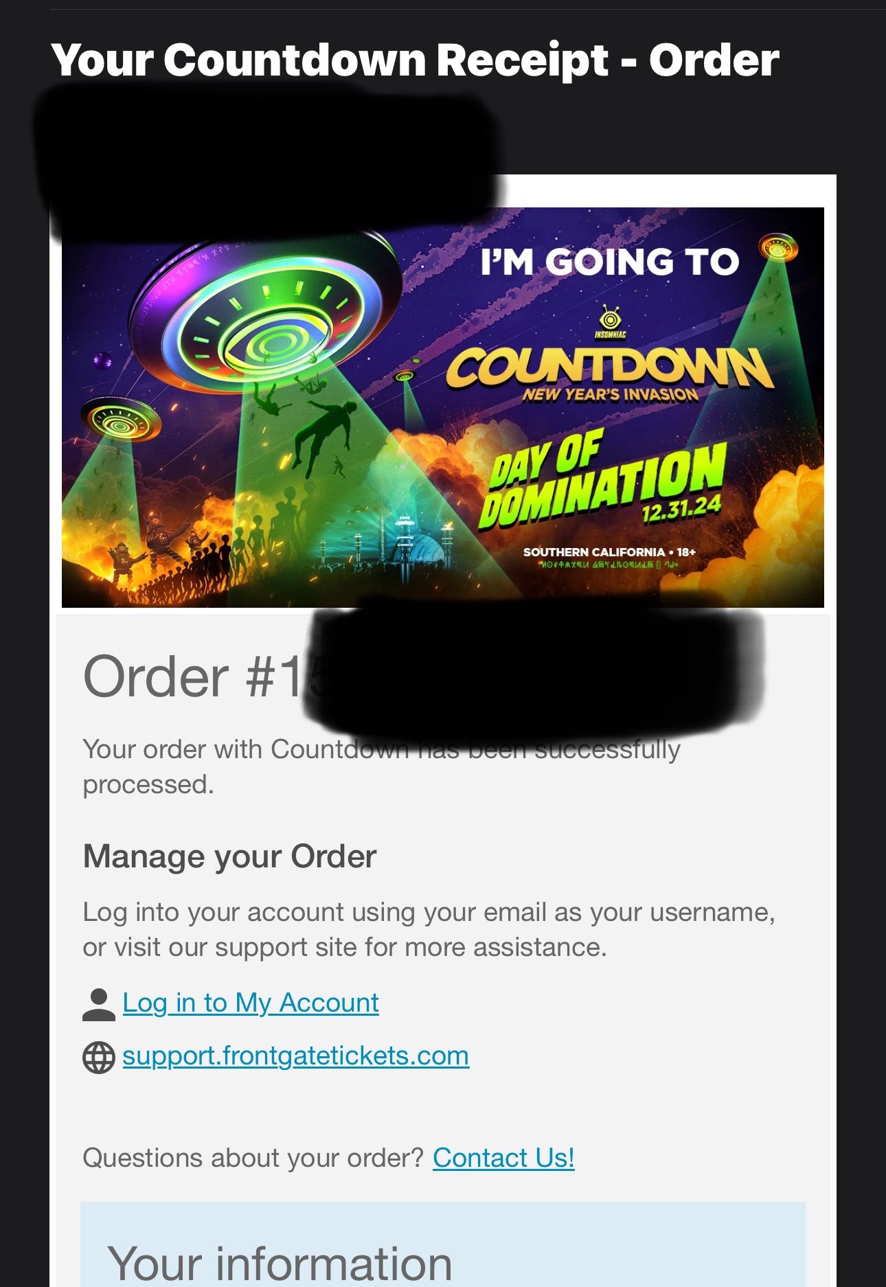 VIP countdown Ticket
