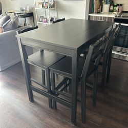 IKEA black table & four chairs 