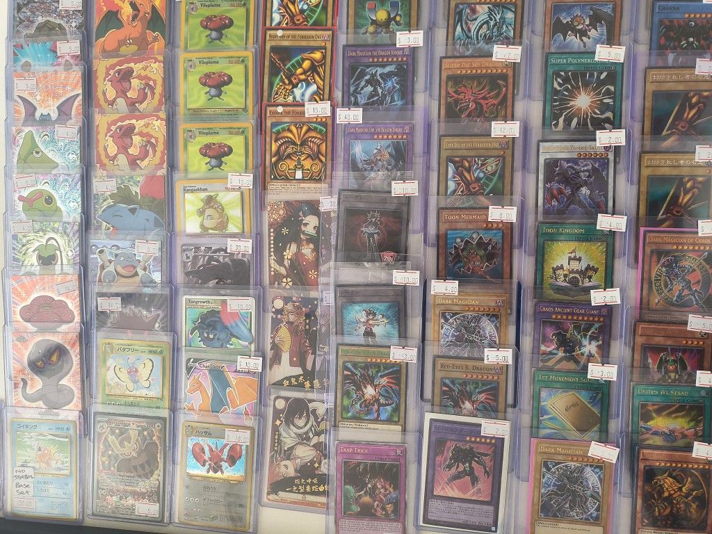 Pop up yard sale Anime Figures video games pokemon Yu Gi oh VHS movies sports card action figures