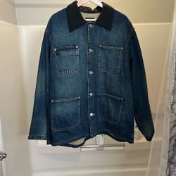 Zara Contrasting Collar Jean jacket