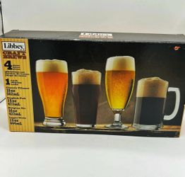 2 sets of beer glasses