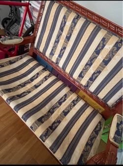 Vintage floral wooden bench