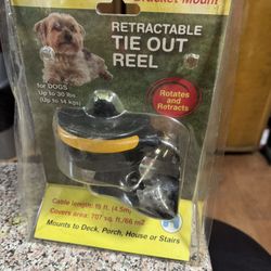 Lixit Bracket Mount and Stake Retractable Leash Tie Outs for Dogs (Bracket, S...