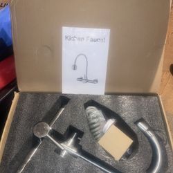 Wall Mounted Kitchen Faucet Stainless Steel Multifunction Spray Gun Hot Water and Cold Water Sink Faucet