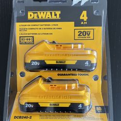 Dewalt 20v Twin Pack 4Ah Batteries 