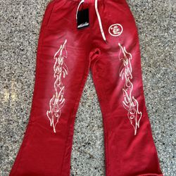 HELLSTAR SWEAT PANTS FLARED RED