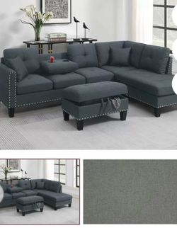 Sectional with ottoman set