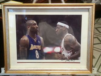 Kobe Bryant@LeBron James photo autograph