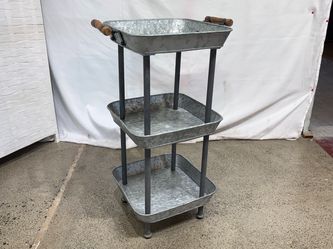 POTTERY BARN Rainier 3-Tier Metal Sundry Storage Tower