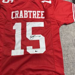 MICHAEL CRABTREE AUTOGRAPHED SIGNED Custom Jersey - Beckett Coa - 49ers