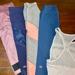ALO (5 piece) Leggings & Tank Top -Size Small