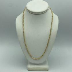 14kt Yellow Gold Prism Cut Franco Link Chain 21.5”