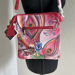 Sulfite Crossbody Premium Leather Bag, Multicolor, New With Tags