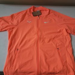 Nike DRI-FIT Court Rafa Tennis Jacket Mens XL Fluorescent Orange DV2885-854