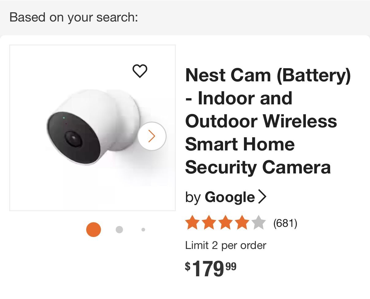 Nest Cam (Battery) - Indoor and Outdoor Wireless Smart Home Security Camera