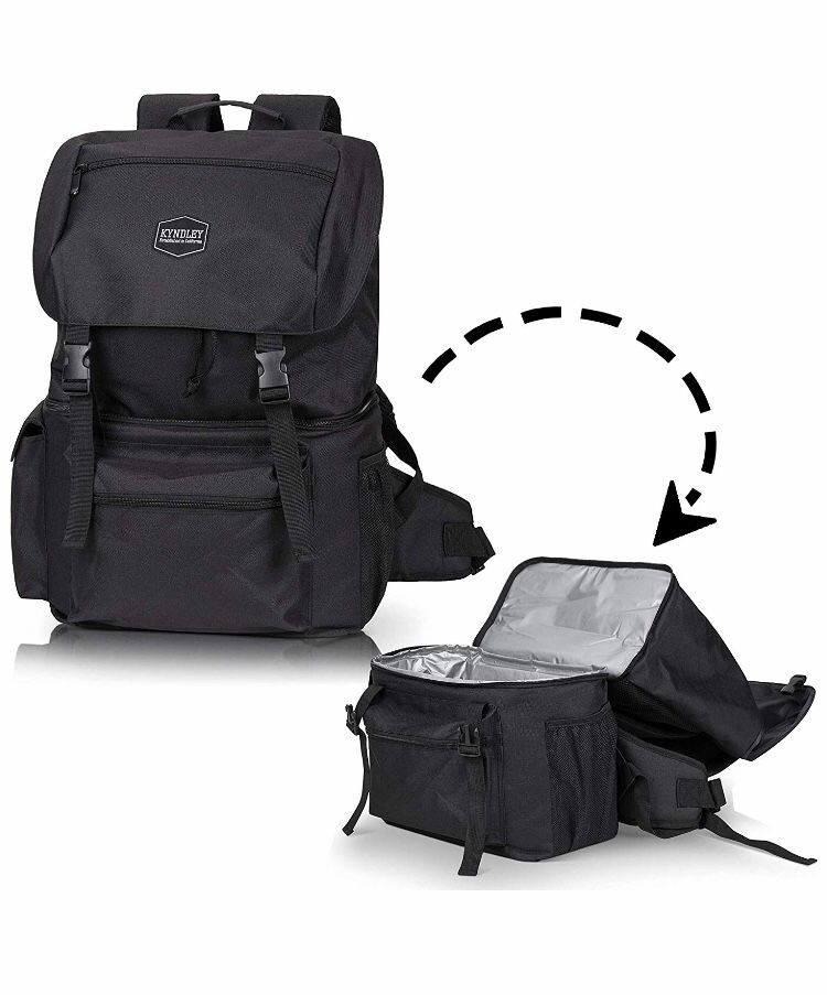 Large Insulated Shoulder Cooler Backpack Outdoors Black