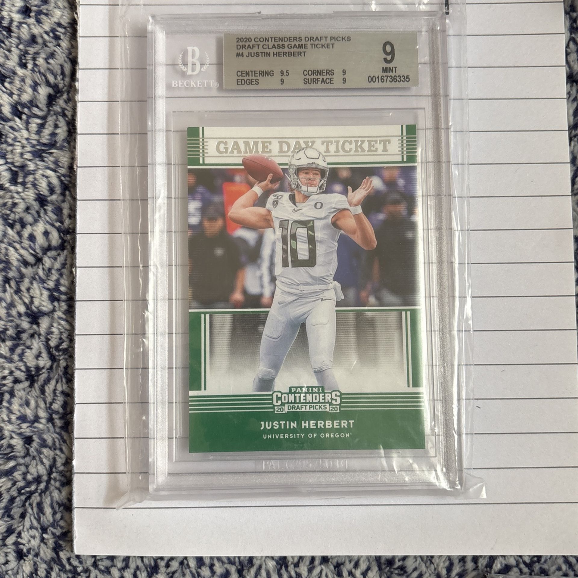 2020 Contenders Game Day Ticket Justin Hebert Rookie