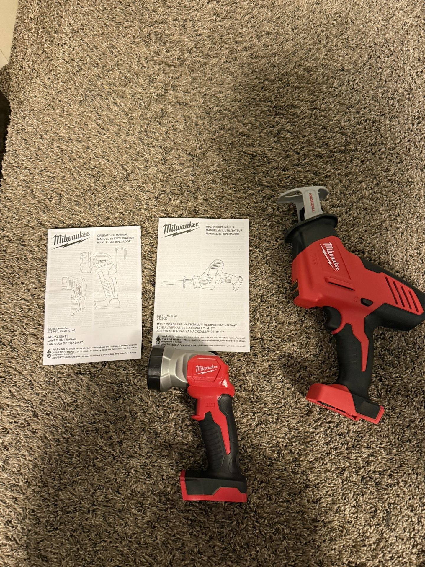 Milwaukee M18 Hackzall + Work Light Bundle (Tool Only)