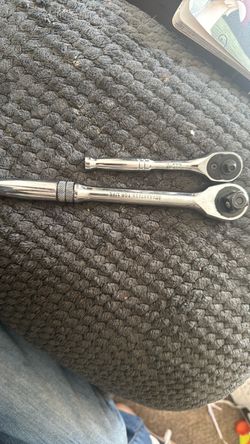 Two Chrome Ratchet Wrenches Set