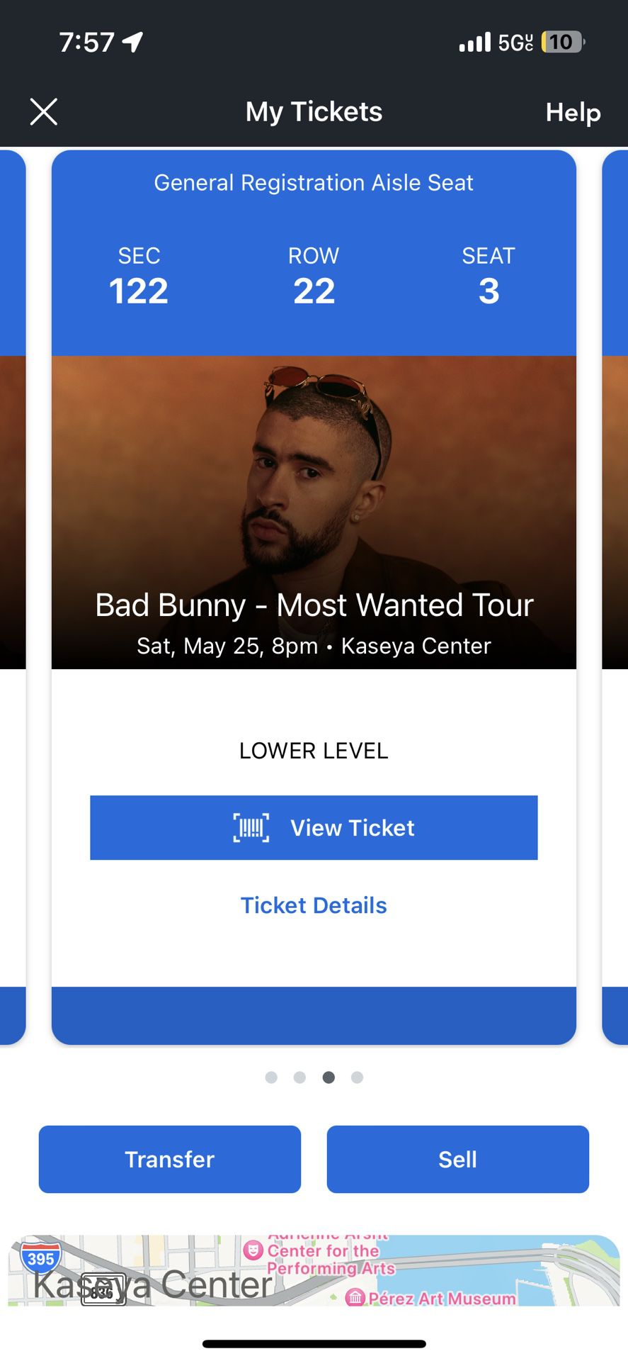 Bad bunny Tickets sec 122 