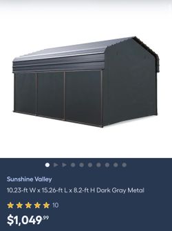 Sunshine Valley 10.23-ft W x 15.26-ft L x 8.2-ft H Dark Gray Metal