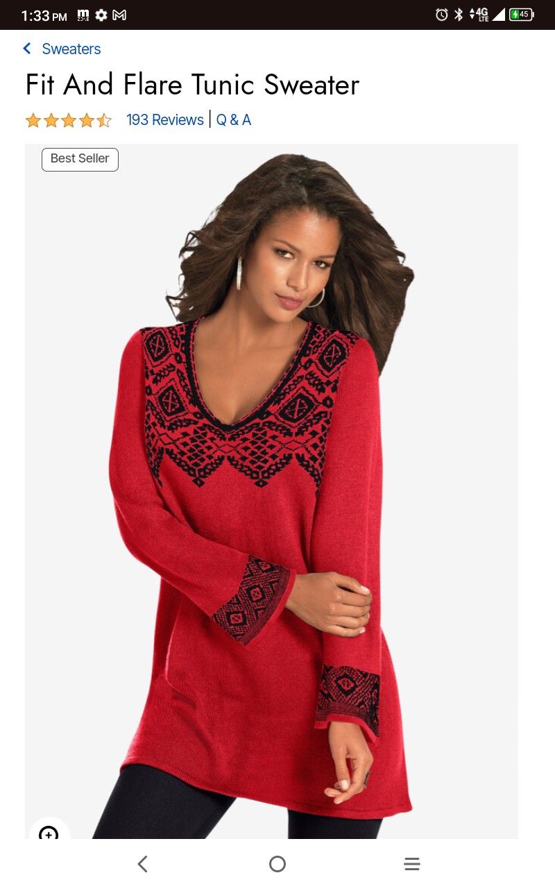 Women's Winter Pullover Sweater (Red)