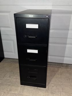 Vertical File Cabinet - Letter, 3 Drawer, Black
