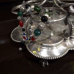 Men's Braslete's  Natural Gemstones Ruby Emerald Sapphire And more  Sterling Silver.