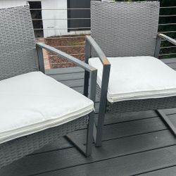 Patio Chairs with Removals White Cushions 