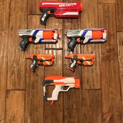 Lot of 6 NERF Toy Guns