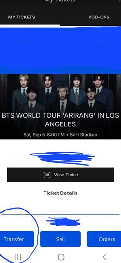 BTS Tickets Sunday 6TH