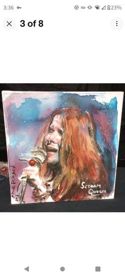 JANIS JOPLIN Original Art on Canvas 12X12