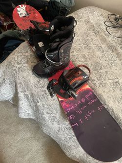Kemper snowboard and morrow boots size 10