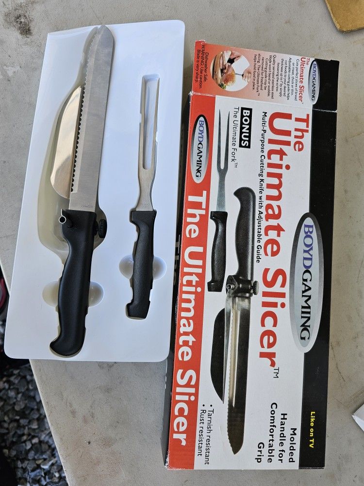 Vintage BoydGaming The ultimate slicer 2004 New Cutting Knife W Adjustable Guide