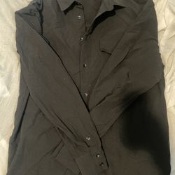 black dress shirt sz small (but fits like a medium)