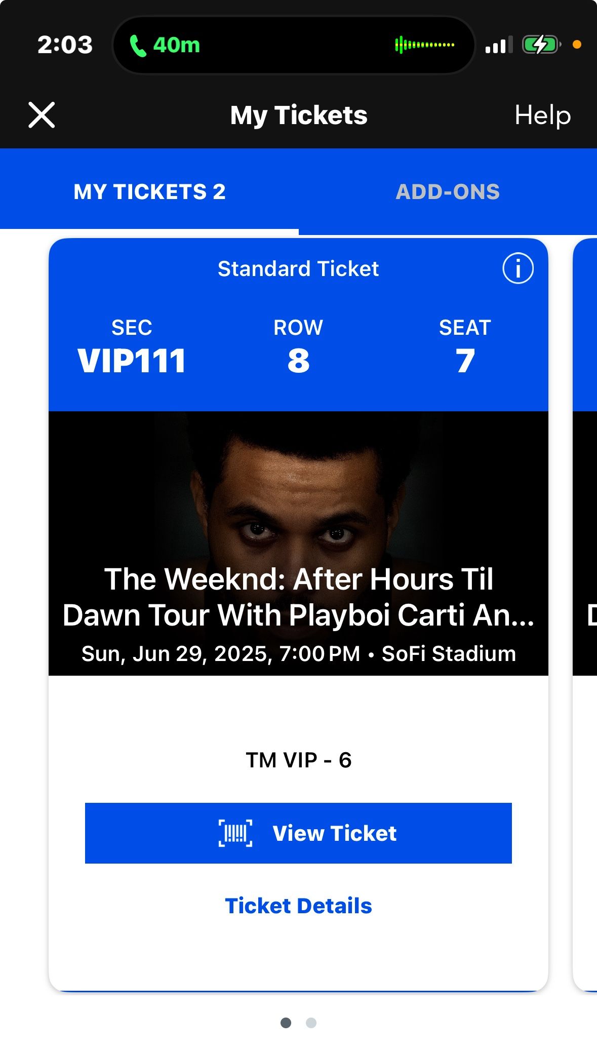 VIP WEEKND TICKETS