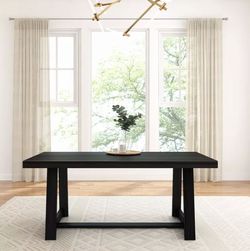 Farmhouse Black Wood Dining Table