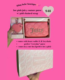 pink juicy couture purse w/ gold chain strap