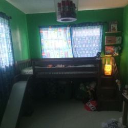 Like New Twin Bed With Slide And Matress *No Accessories Included*