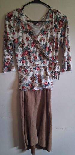 Floral Wrap Top and Maxi Skirt Set